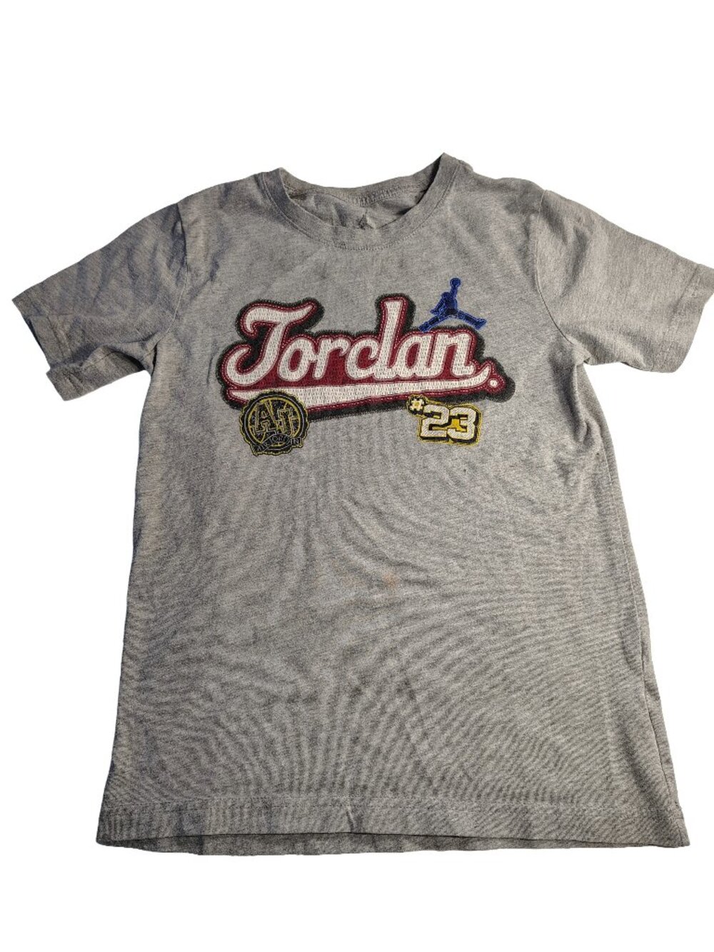 Boy's Gray Medium Short Sleeve Jordan Branded Graphic Logo T-Shirt